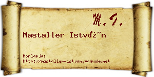 Mastaller István névjegykártya